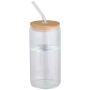500 ml single-walled borosilicate glass jar with bamboo lid 