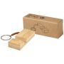 Bamboo smartphone holder with keyring 
