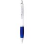 White pen with coloured grip 