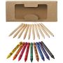 Set of 19 coloured pencils and crayons 