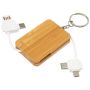 6-in-1 retractable bamboo keyring with charging cable 