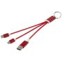 4-in-1 charging cable in recycled aluminium with keyring 