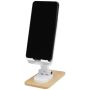 Foldable mobile phone holder for desk made from recycled plastic with bamboo details 