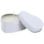 Heart-shaped tin candle with vanilla scent 