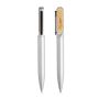 Bamtwist Metal Ballpoint Pen with Bamboo Details
