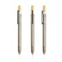 OPC Translucid Ballpoint Pen in Ocean Recycled PC, Translucent, Bamboo Detail