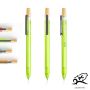 OPC Translucid Ballpoint Pen in Ocean Recycled PC, Translucent, Bamboo Detail