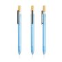 OPC Translucid Ballpoint Pen in Ocean Recycled PC, Translucent, Bamboo Detail