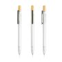 OPC Translucid Ballpoint Pen in Ocean Recycled PC, Translucent, Bamboo Detail