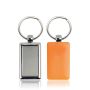 Rectangular plastic and metal keyring