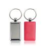 Rectangular plastic and metal keyring
