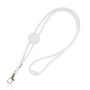 Tubular polyester lanyard with adjustment and carabiner
