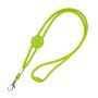 Tubular polyester lanyard with adjustment and carabiner