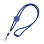 Tubular polyester lanyard with adjustment and carabiner