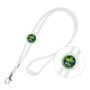 Tubular polyester lanyard with adjustment and carabiner