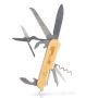 Multiblade Bamboo and Stainless Steel Multifunction Pocket Knife