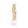 Bamboo Opknife Corkscrew in bamboo and stainless steel, with bottle opener and pocket knife