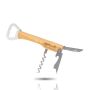 Bamboo Opknife Corkscrew in bamboo and stainless steel, with bottle opener and pocket knife