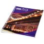 A5 spiral notebook with printed back cover 