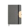 Holderbook A5 Linen Notepad, with bamboo mobile phone stand detail