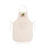 Apraw Apron in raw cotton fabric with pocket, 100% cotton