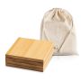 Bamcott Set of 4 Bamboo Coasters with Cotton Pouch