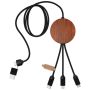 RPET 5-in-1 luminous logo charging cable and 10W charging base 