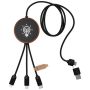 RPET 5-in-1 luminous logo charging cable and 10W charging base 