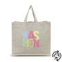Shopper recycled cotton bag with interior lamination.