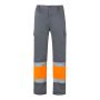 VL ATHENA Two-tone twill trousers (210g/m²), lined, multi-pocket, in cotton (20%) and polyester (80%)