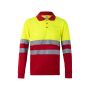 VL VULCAN two-tone bird-eye long sleeve polo shirt (160g/m²), 100% polyester