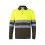 VL VULCAN two-tone bird-eye long sleeve polo shirt (160g/m²), 100% polyester