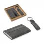 VAUGHN Set consisting of a card holder and key holder, both made of metal and recycled polyester (30% rPET).
