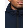 Unisex hooded parka made from recycled material