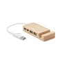 4-port USB hub in bamboo