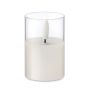 LED wax candle with glass holder