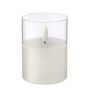 LED wax candle with glass holder