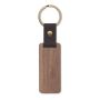 Walnut and PU keyring