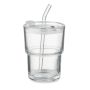 Glass cup with straw 400ml