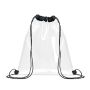Transparent bag with drawstring