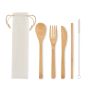 Bamboo cutlery with straw