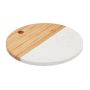 Circular marble and bamboo board