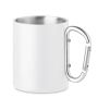Metal mug with carabiner