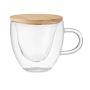Double-walled glass mug