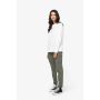 Eco-responsible washed-look cargo trousers for women