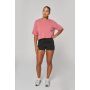 Women's short-sleeved cropped sweatshirt with crew neck