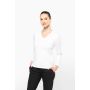 Women's long sleeve Supima® V-neck T-shirt