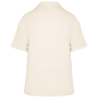 Women's short-sleeve linen shirt with bowling collar