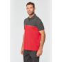 Eco-responsible unisex two-tone short-sleeved polo