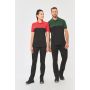 Eco-responsible unisex two-tone short-sleeved polo